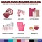 COOK WITH COLOR Prep Bowls - Wide Mixing Bowls Nesting Plastic Meal Prep Bowl Set with Lids - Small Bowls Food Containers in Multiple Sizes (Pink Ombre)